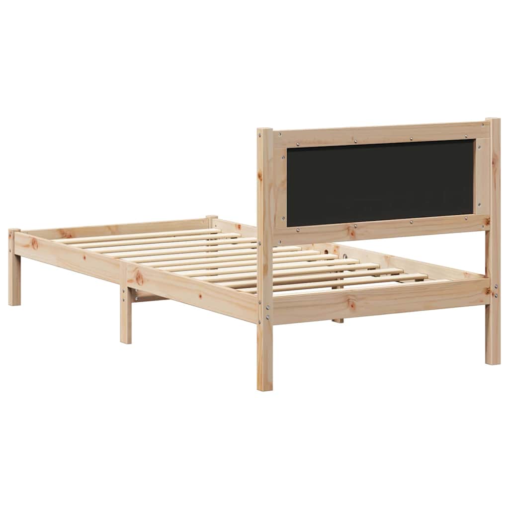 Krevetni okvir s tapiciranim uzglavljem Tamno siva 90 x 200 cm