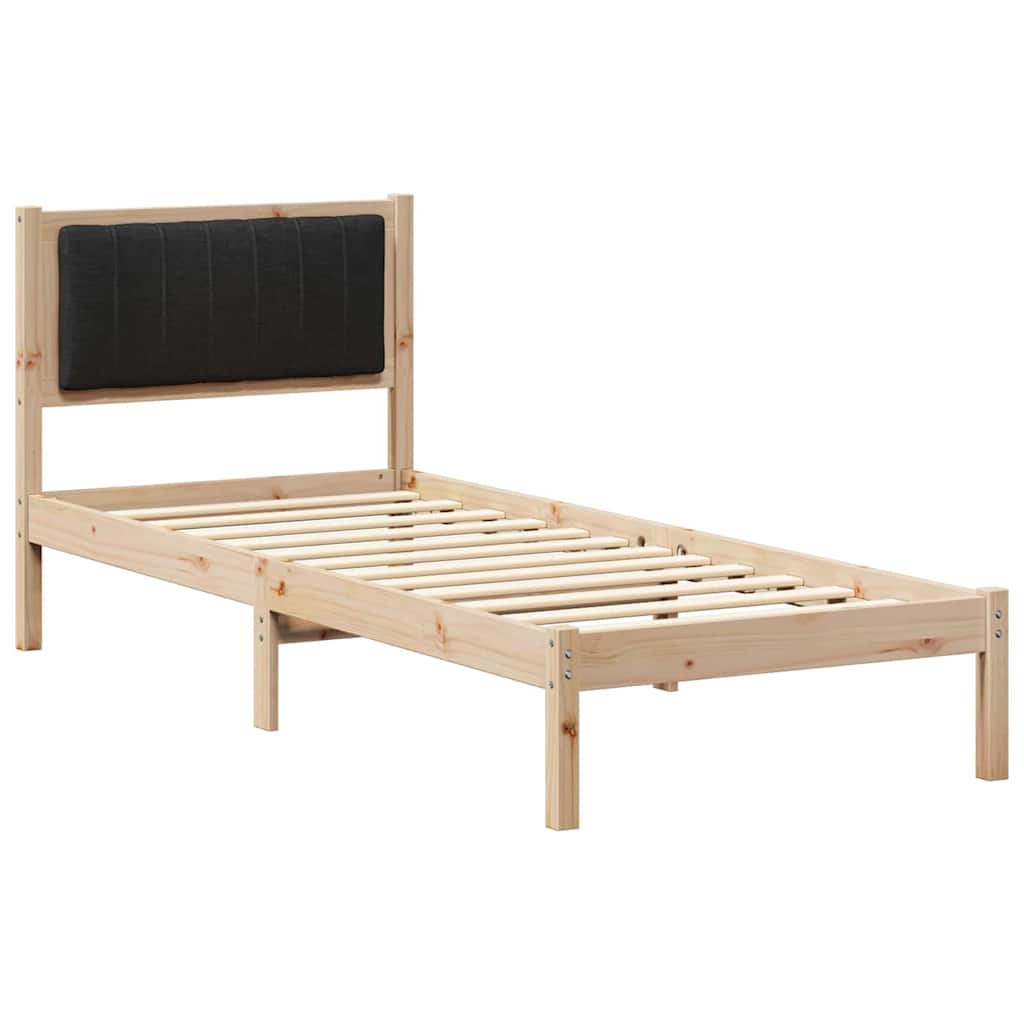 Krevetni okvir s tapiciranim uzglavljem Crna 80 x 200 cm
