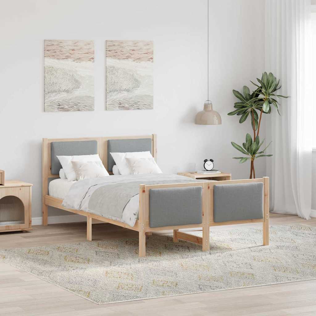 Krevetna konstrukcija Svijetlo siva 120 x 200 cm tkanina