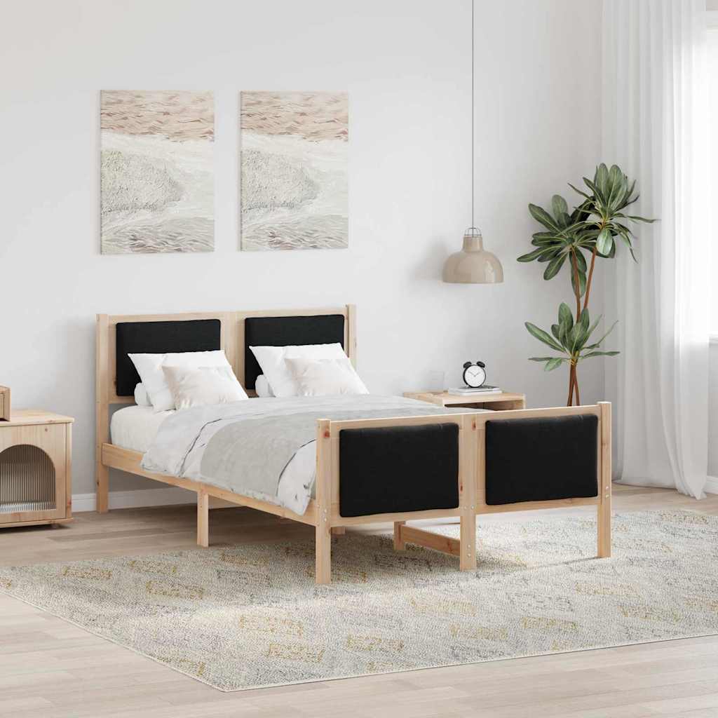 Krevetna konstrukcija s uzglavljem Crna 120 x 200 cm tkanina