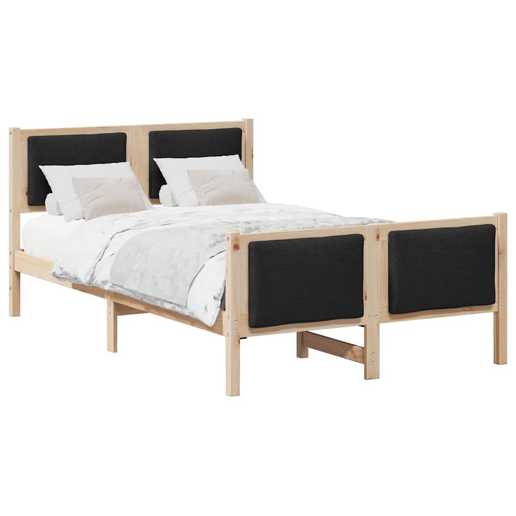 Krevetna konstrukcija s uzglavljem Crna 120 x 200 cm tkanina