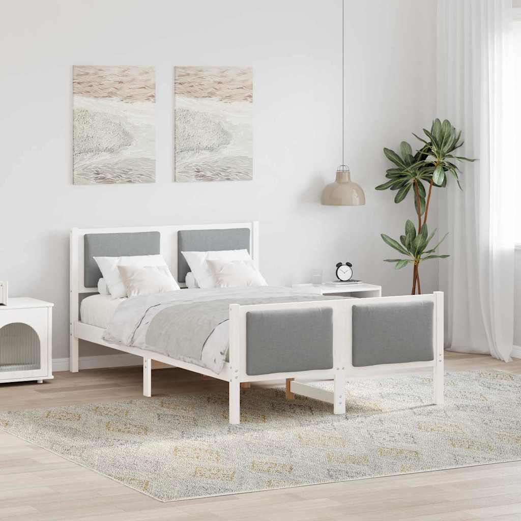 Krevetna konstrukcija Svijetlo siva 120 x 200 cm tkanina