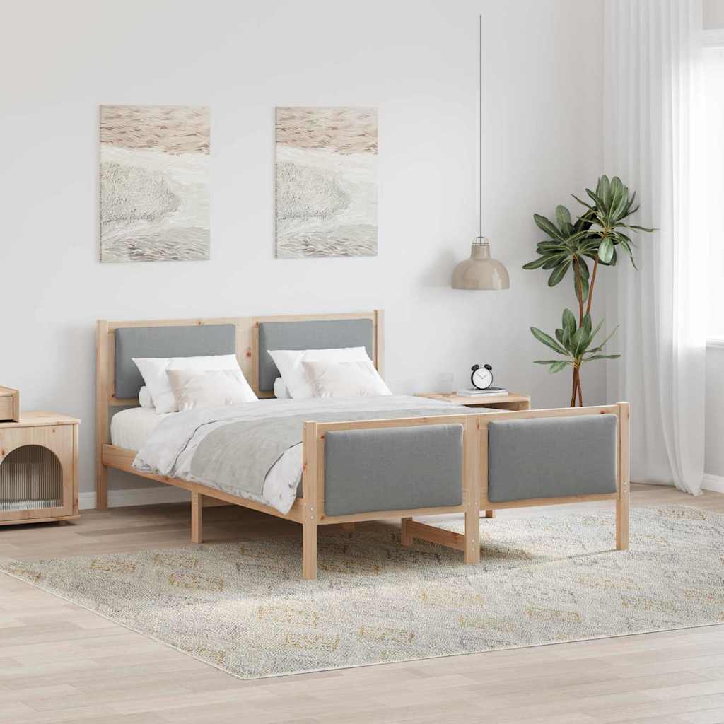 Krevetna konstrukcija Svijetlo siva 140 x 190 cm tkanina