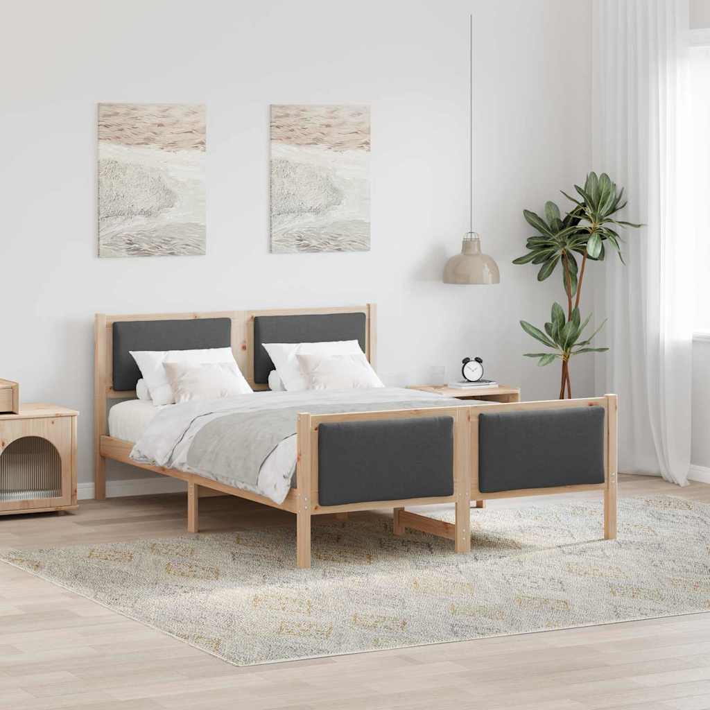 Krevetna konstrukcija Tamno siva 140 x 190 cm tkanina