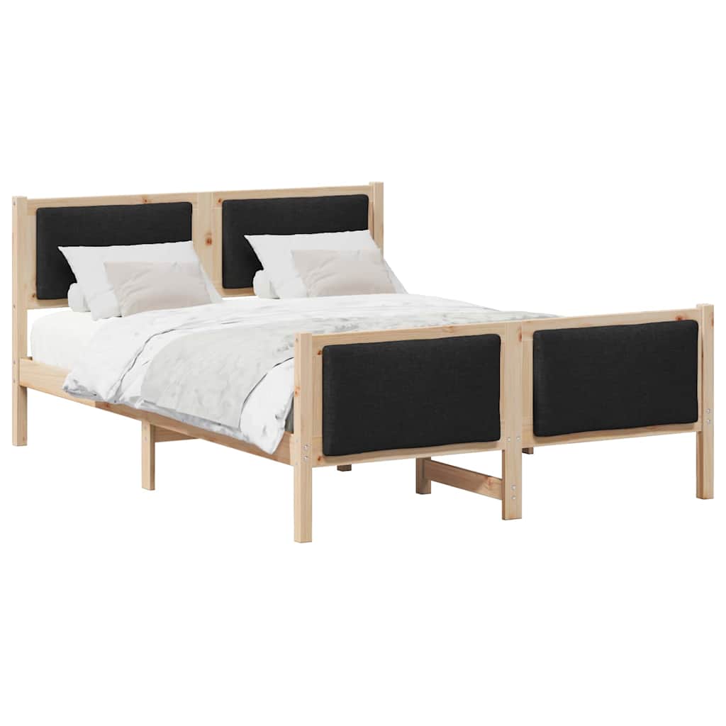 Krevetna konstrukcija s uzglavljem Crna 140 x 190 cm tkanina