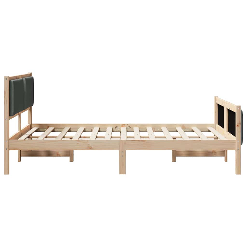 Krevetna konstrukcija Tamno siva 135 x 190 cm tkanina