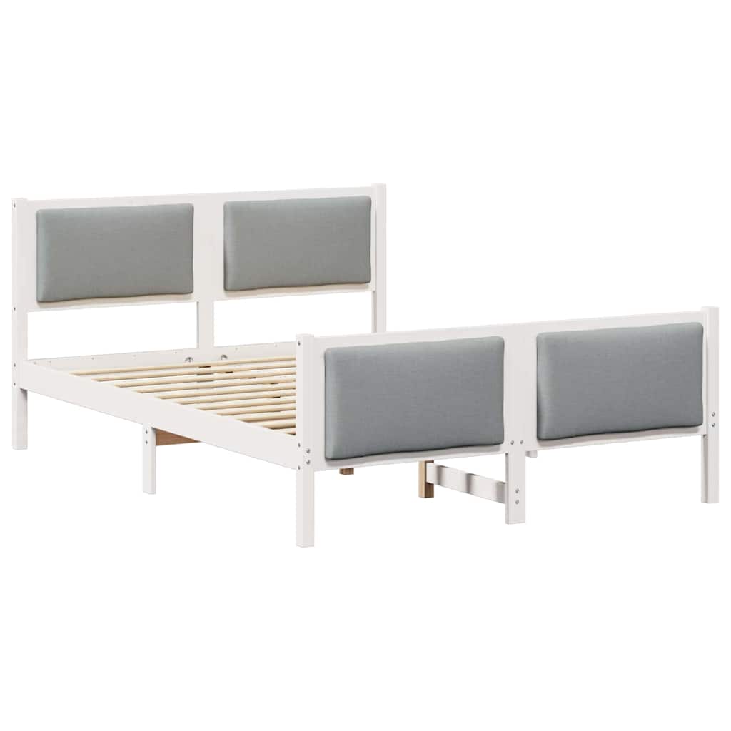 Krevetna konstrukcija Svijetlo siva 135 x 190 cm tkanina