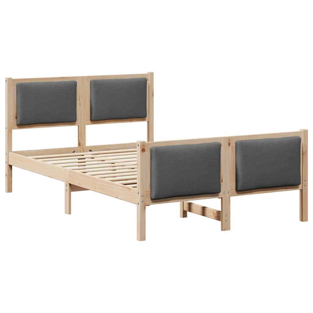 Krevetna konstrukcija Tamno siva 120 x 190 cm tkanina