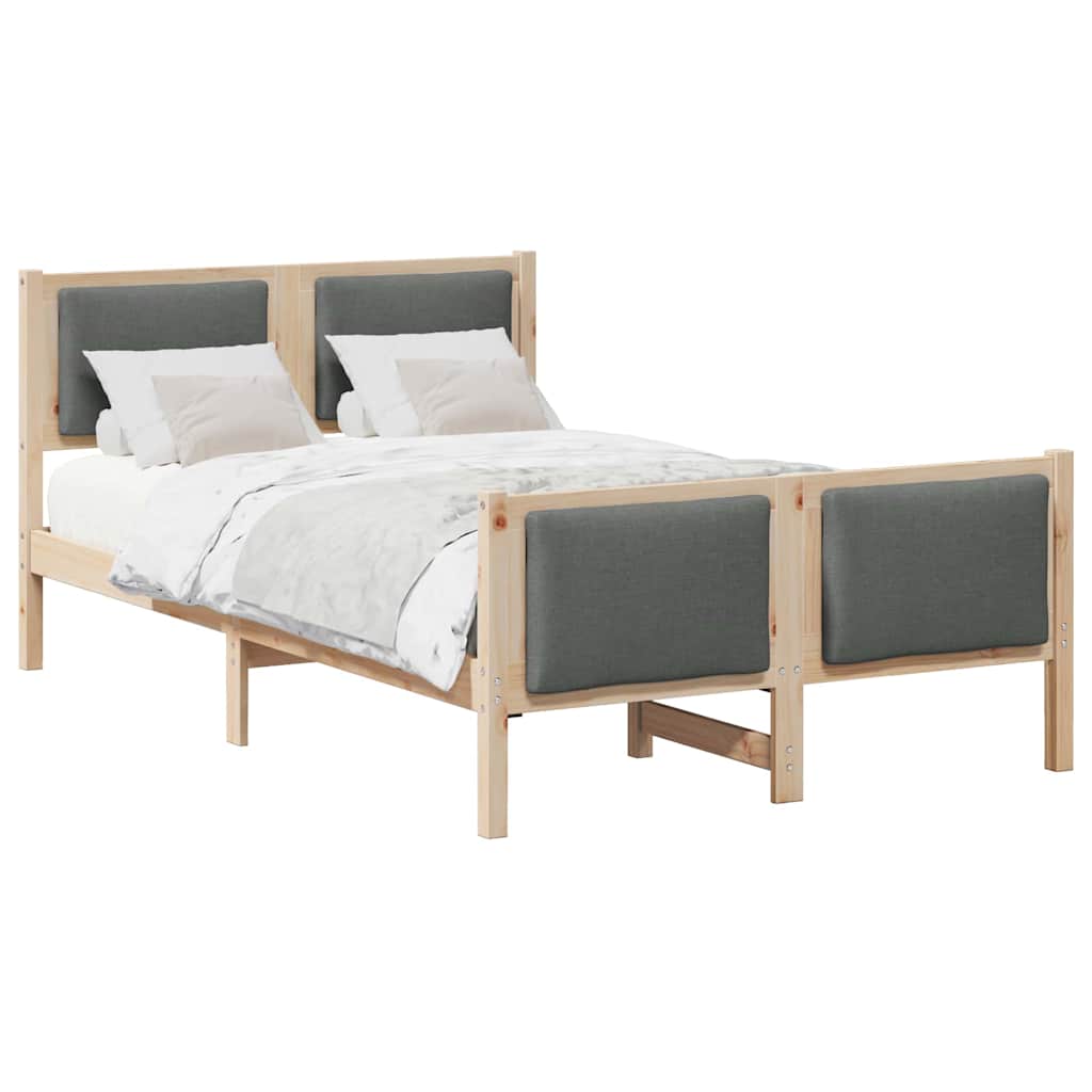 Krevetna konstrukcija Tamno siva 120 x 190 cm tkanina