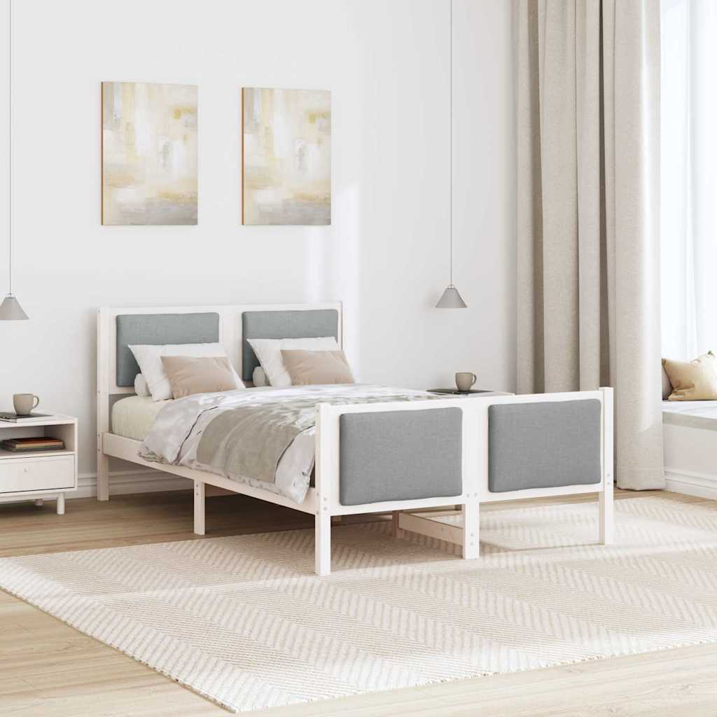 Krevetna konstrukcija Svijetlo siva 120 x 190 cm tkanina