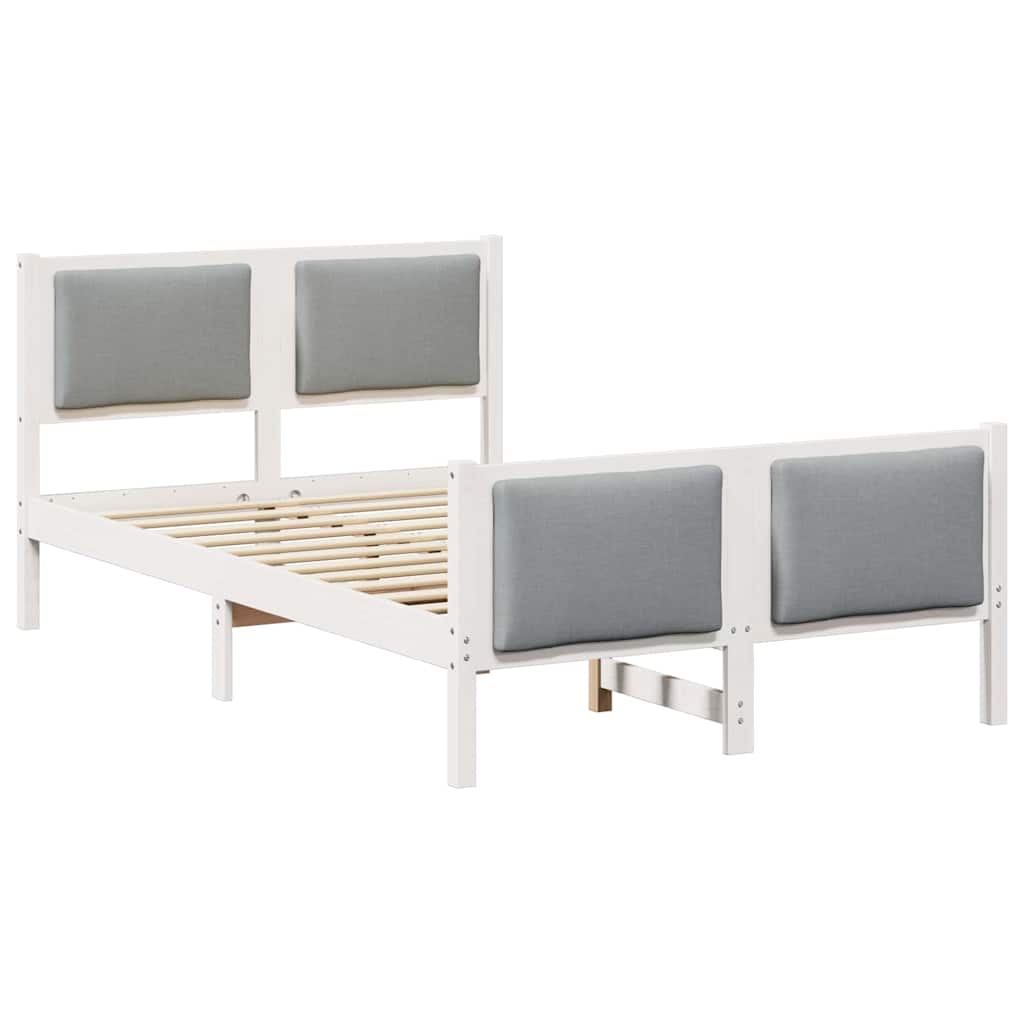 Krevetna konstrukcija Svijetlo siva 120 x 190 cm tkanina