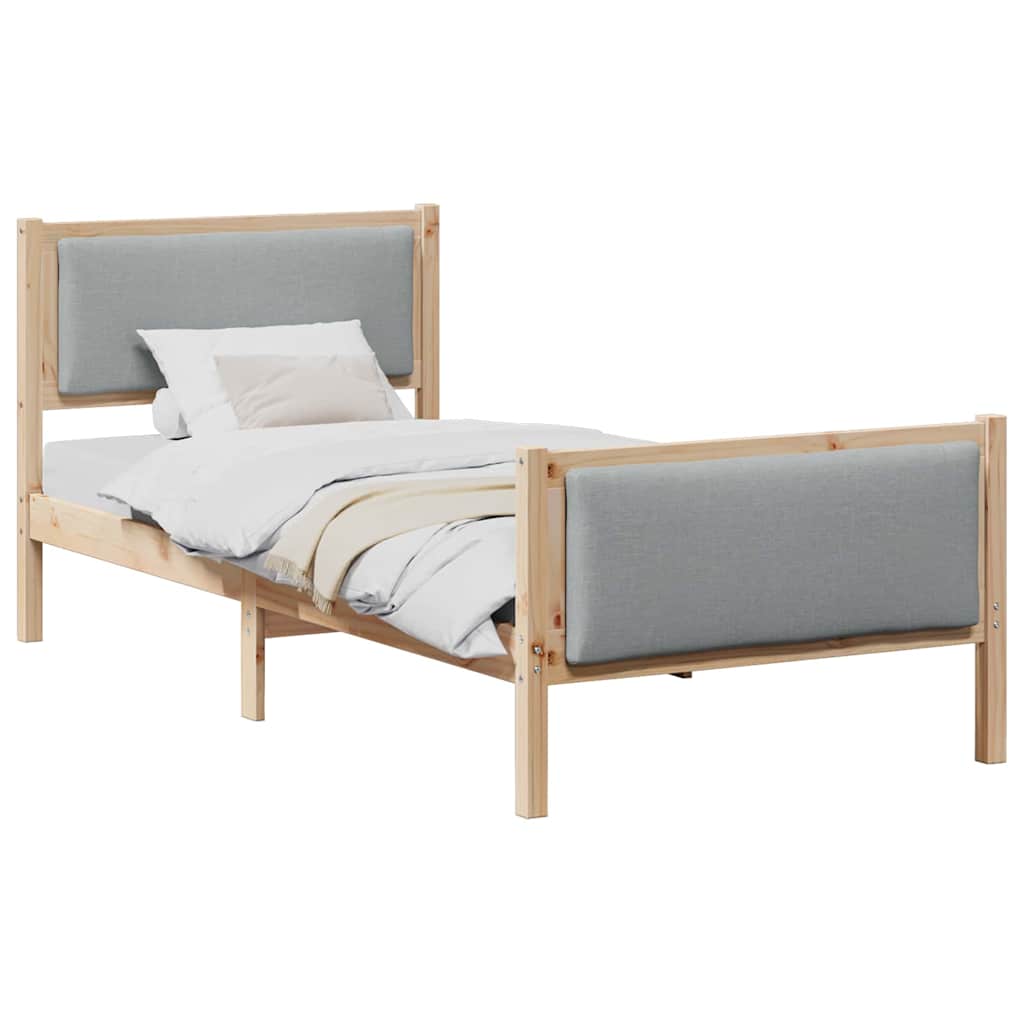 Krevetna konstrukcija Svijetlo siva 100 x 200 cm tkanina
