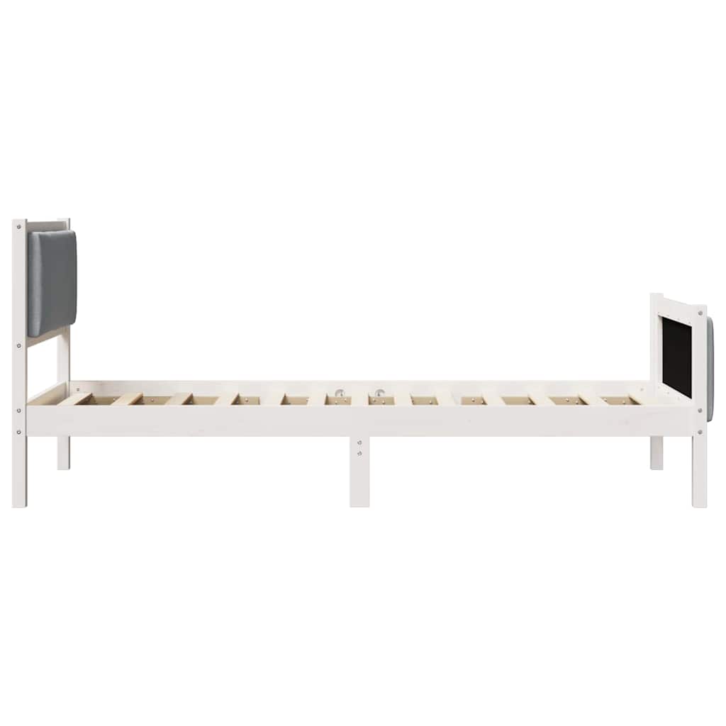 Krevetna konstrukcija Svijetlo siva 100 x 200 cm tkanina