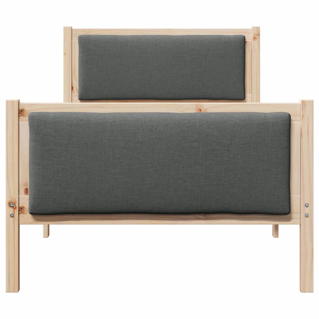 Krevetna konstrukcija Tamno siva 90 x 200 cm tkanina