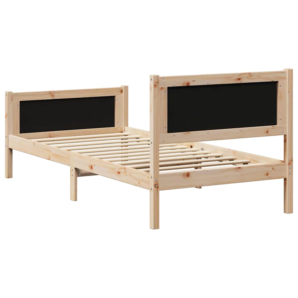 Krevetna konstrukcija s uzglavljem Crna 90 x 200 cm tkanina
