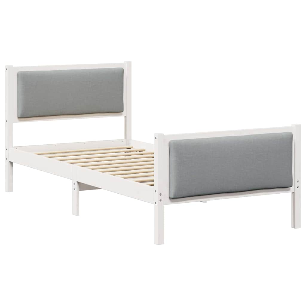 Krevetna konstrukcija Svijetlo siva 90 x 200 cm tkanina