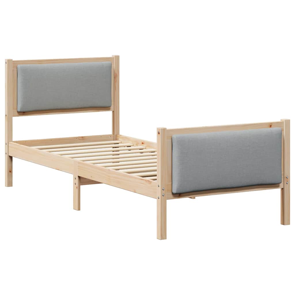 Krevetna konstrukcija Svijetlo siva 80 x 200 cm tkanina