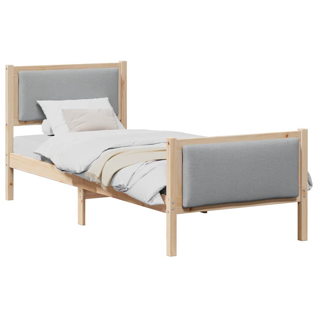 Krevetna konstrukcija Svijetlo siva 80 x 200 cm tkanina