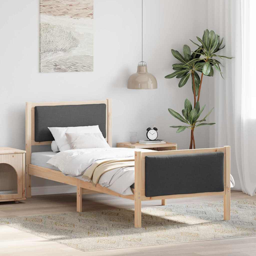 Krevetna konstrukcija Tamno siva 80 x 200 cm tkanina