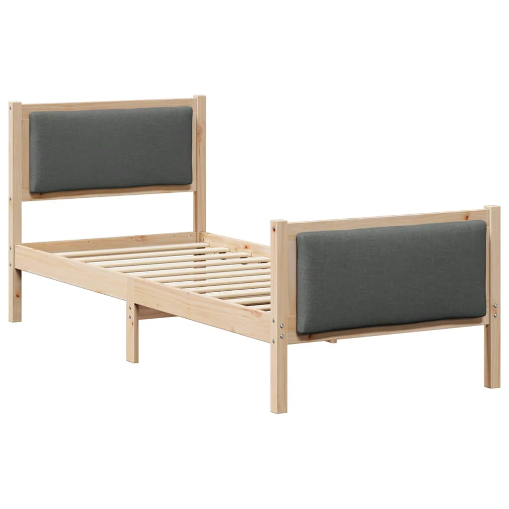 Krevetna konstrukcija Tamno siva 80 x 200 cm tkanina