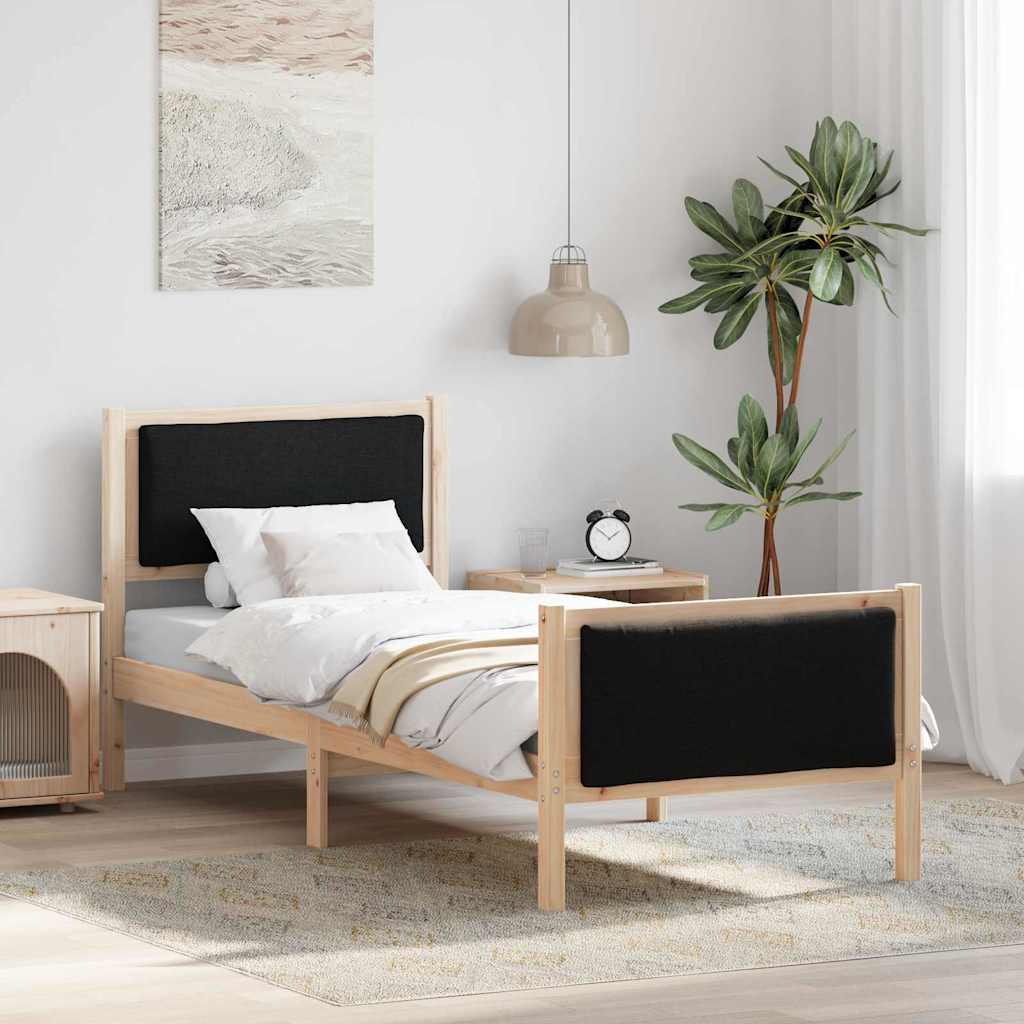 Krevetna konstrukcija s uzglavljem Crna 80 x 200 cm tkanina