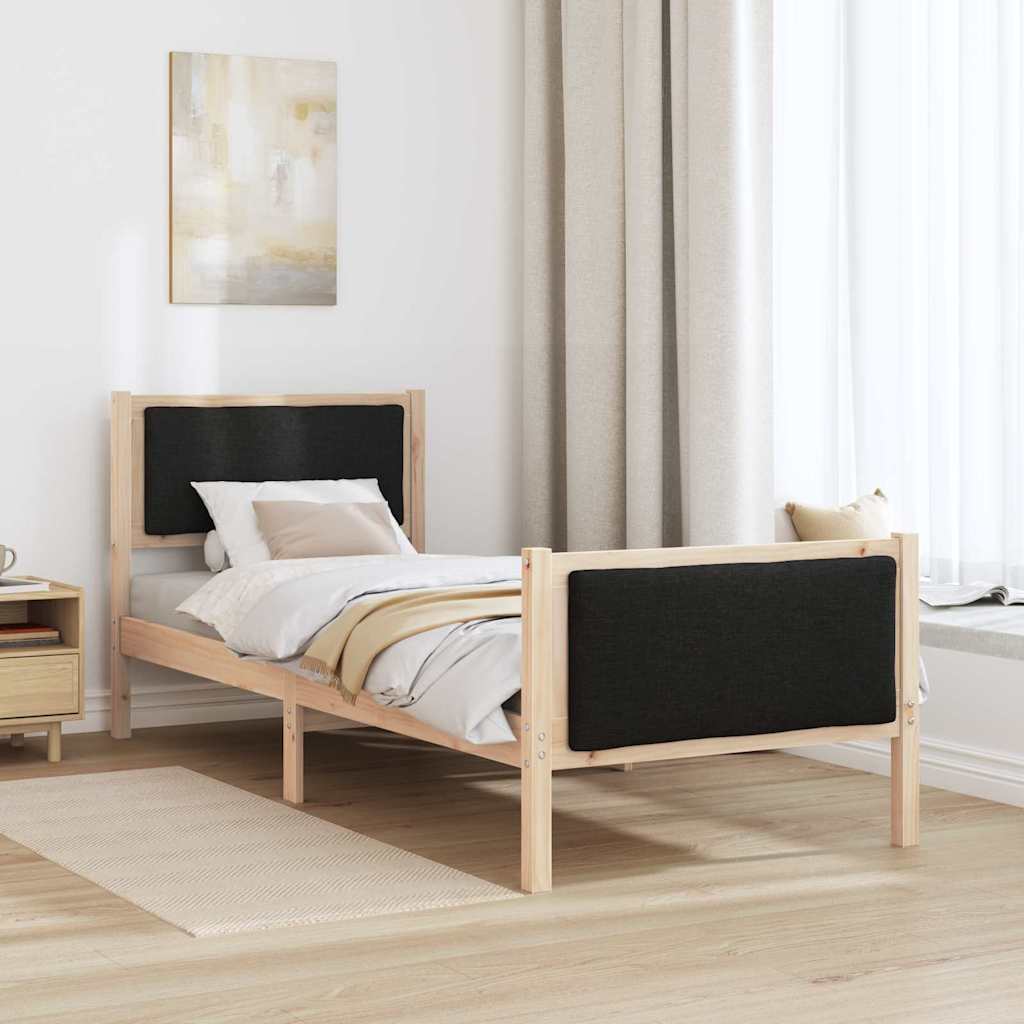 Krevetna konstrukcija s uzglavljem Crna 80 x 200 cm tkanina