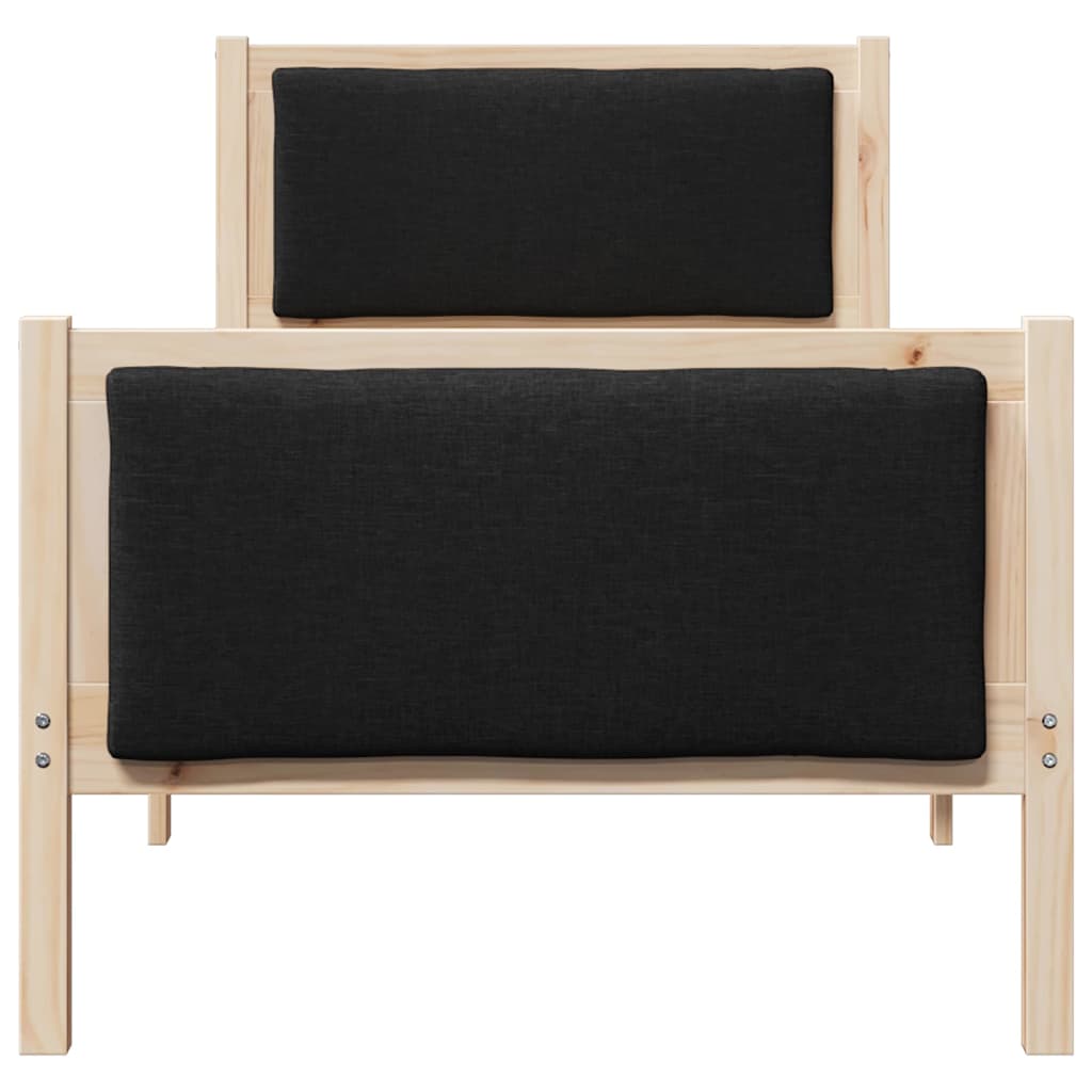 Krevetna konstrukcija s uzglavljem Crna 80 x 200 cm tkanina