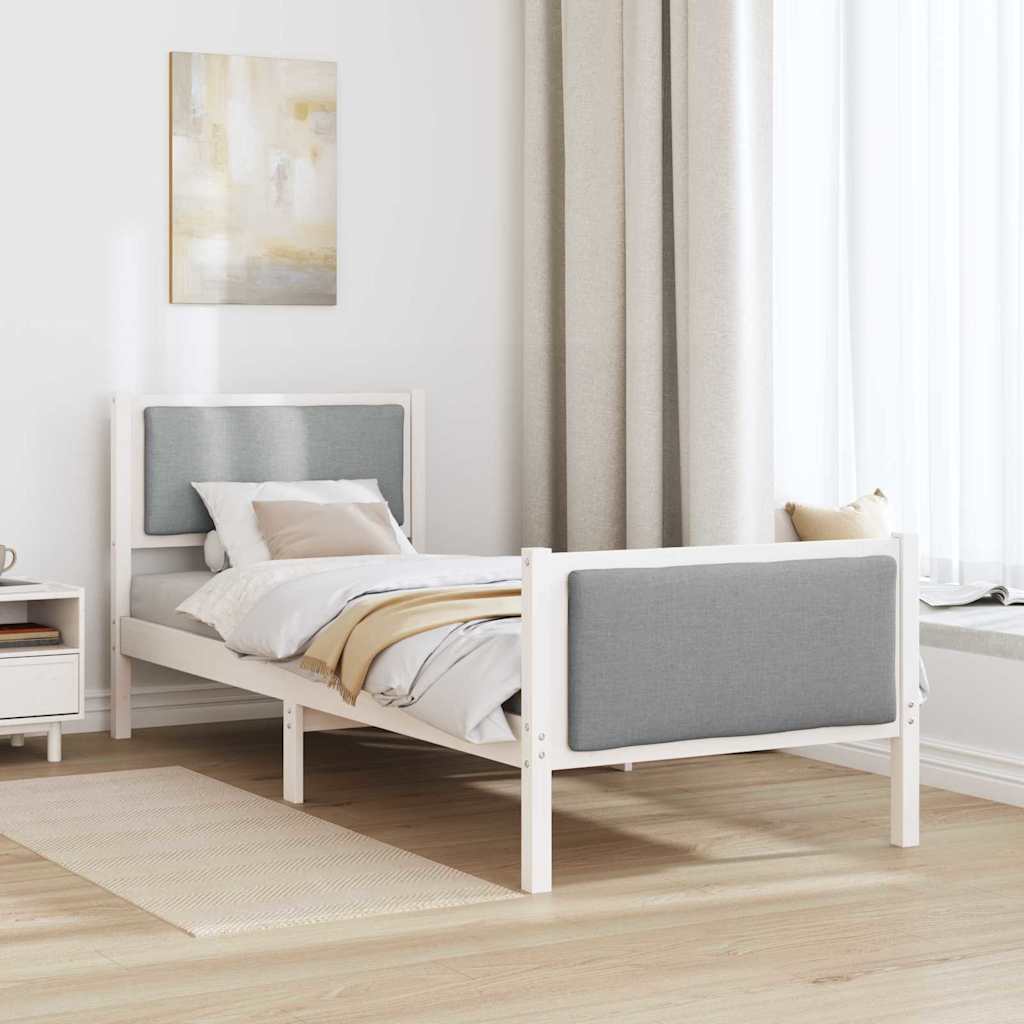 Krevetna konstrukcija Svijetlo siva 80 x 200 cm tkanina