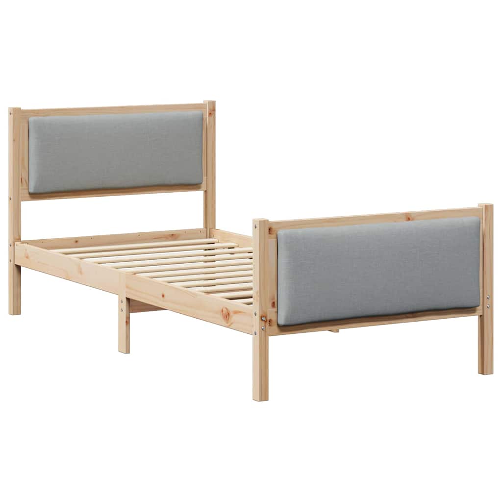 Krevetna konstrukcija Svijetlo siva 90 x 190 cm tkanina