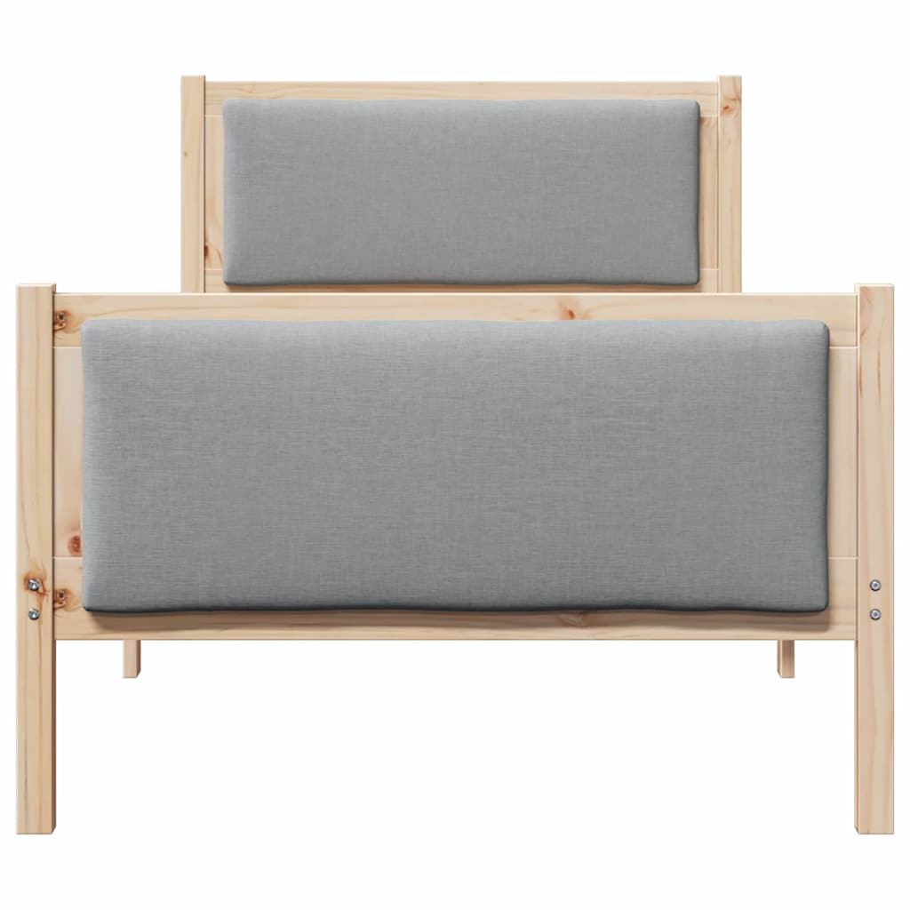 Krevetna konstrukcija Svijetlo siva 90 x 190 cm tkanina