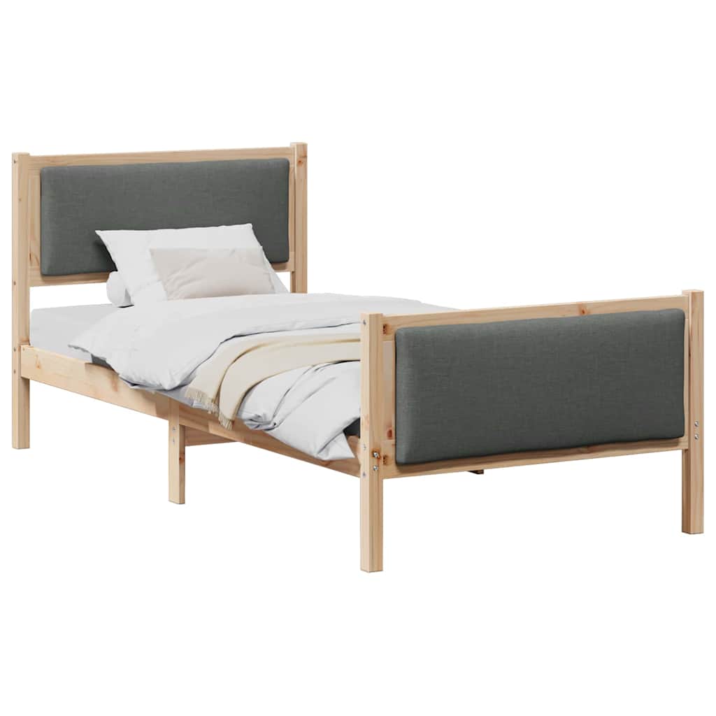 Krevetna konstrukcija Tamno siva 90 x 190 cm tkanina