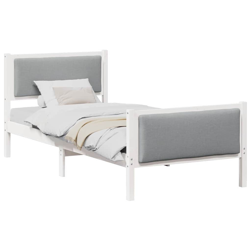 Krevetna konstrukcija Svijetlo siva 90 x 190 cm tkanina