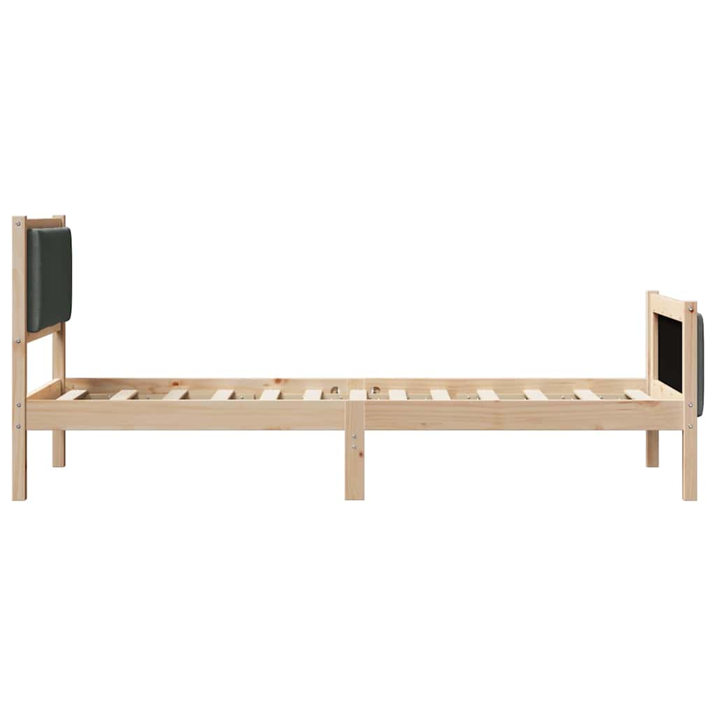 Krevetna konstrukcija Tamno siva 75 x 190 cm tkanina