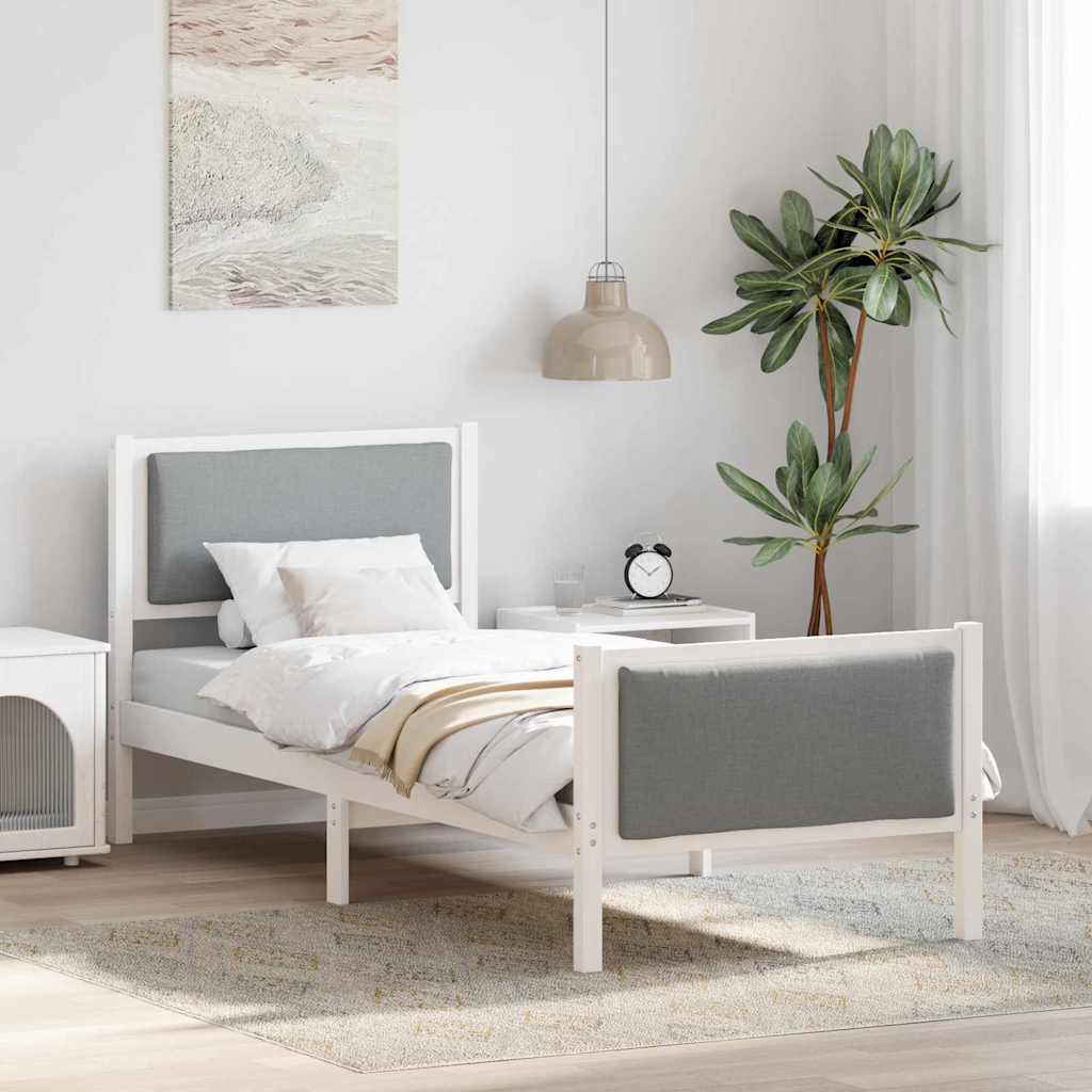 Krevetna konstrukcija Svijetlo siva 75 x 190 cm tkanina