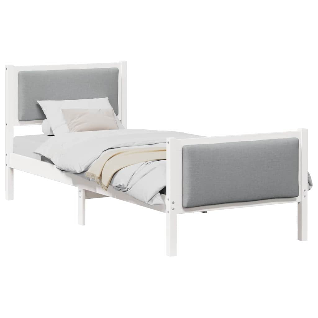 Krevetna konstrukcija Svijetlo siva 75 x 190 cm tkanina
