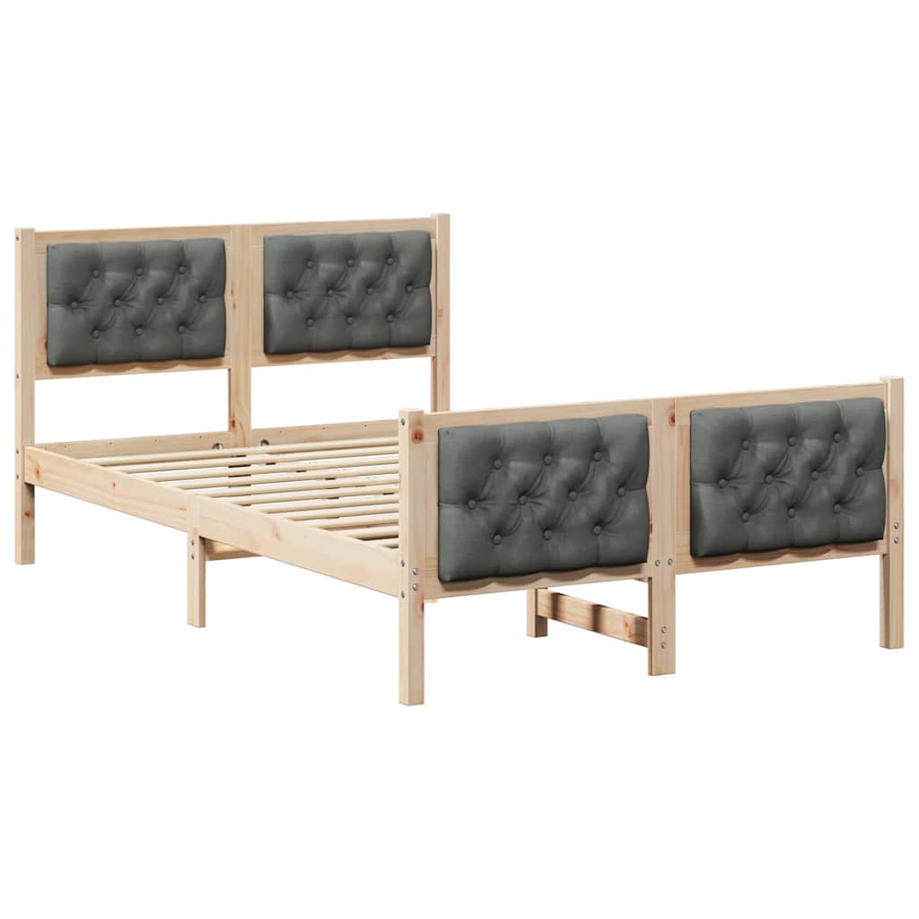 Krevetna konstrukcija s uzglavljem Tamno siva 120 x 200 cm