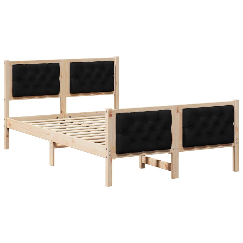 Krevetna konstrukcija Crna 120 x 200 cm Čvrsto borovo drvo