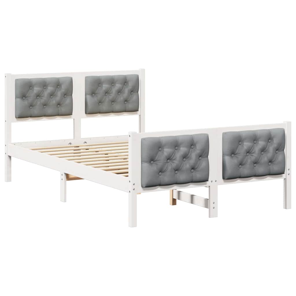 Krevetna konstrukcija s uzglavljem Svijetlo siva 120 x 200 cm