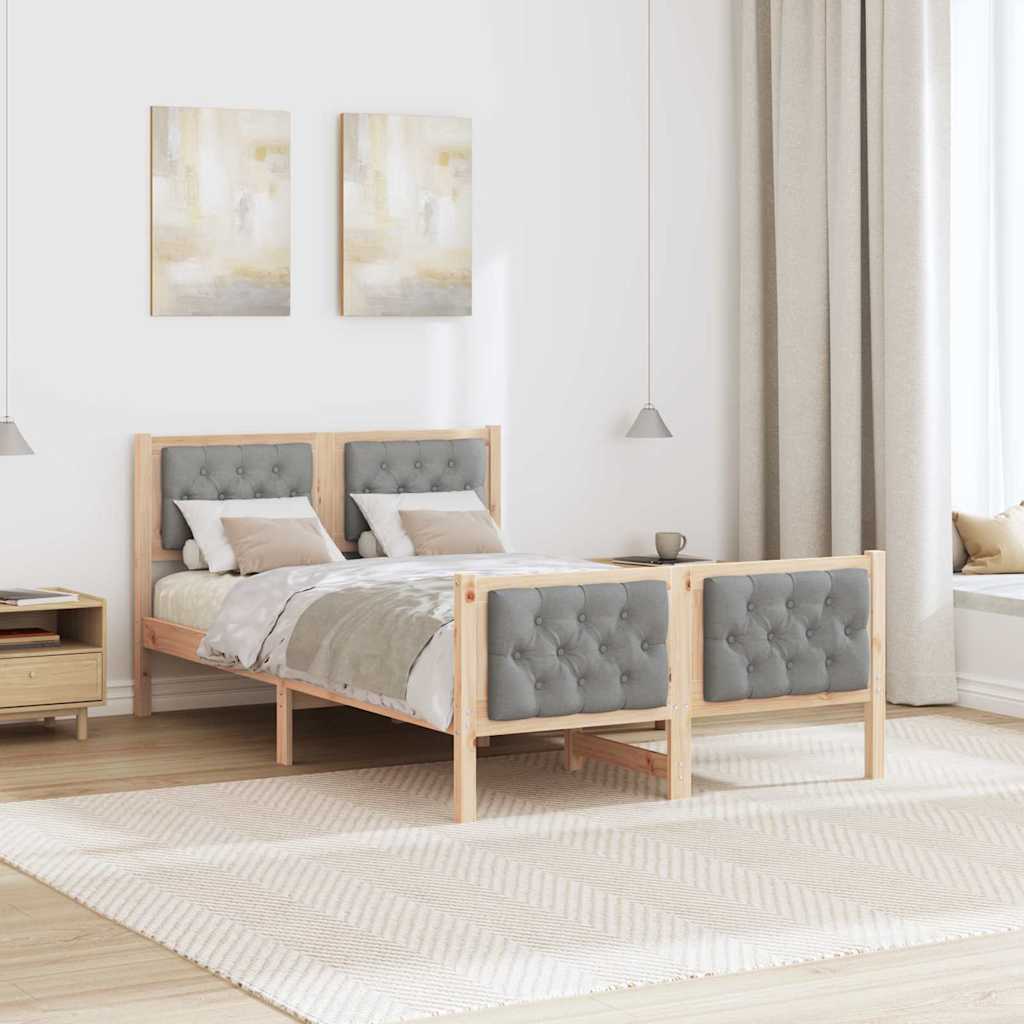 Krevetna konstrukcija s uzglavljem Svijetlo siva 135 x 190 cm