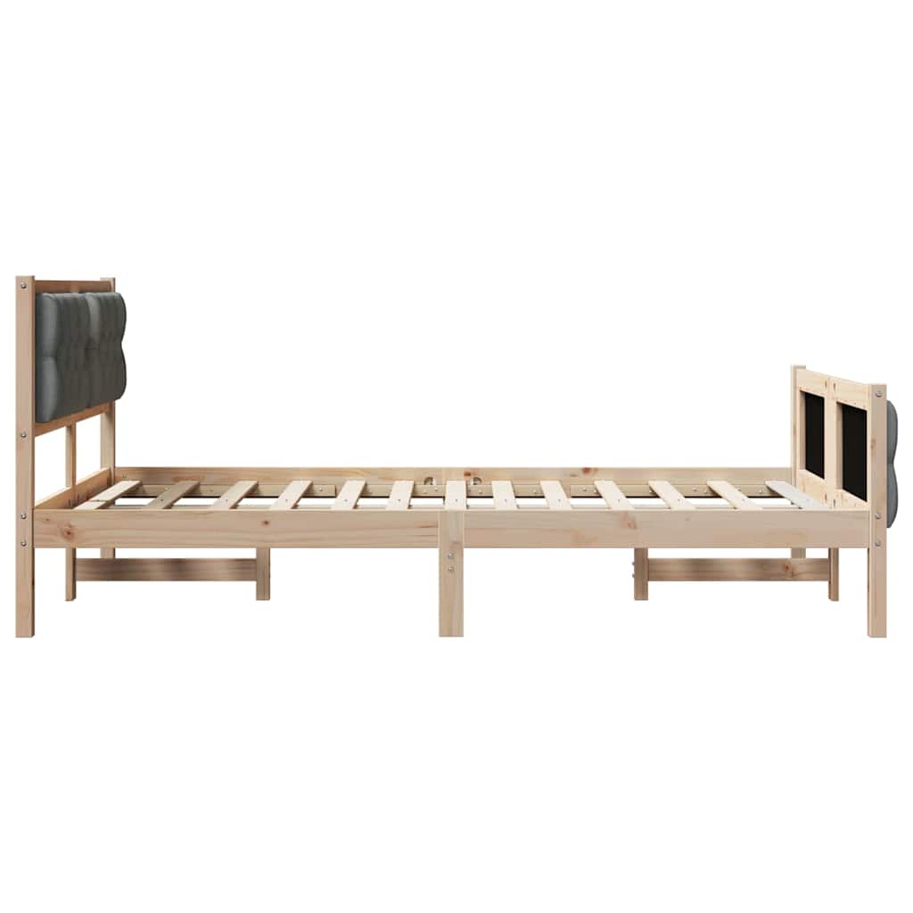 Krevetna konstrukcija s uzglavljem Tamno siva 135 x 190 cm