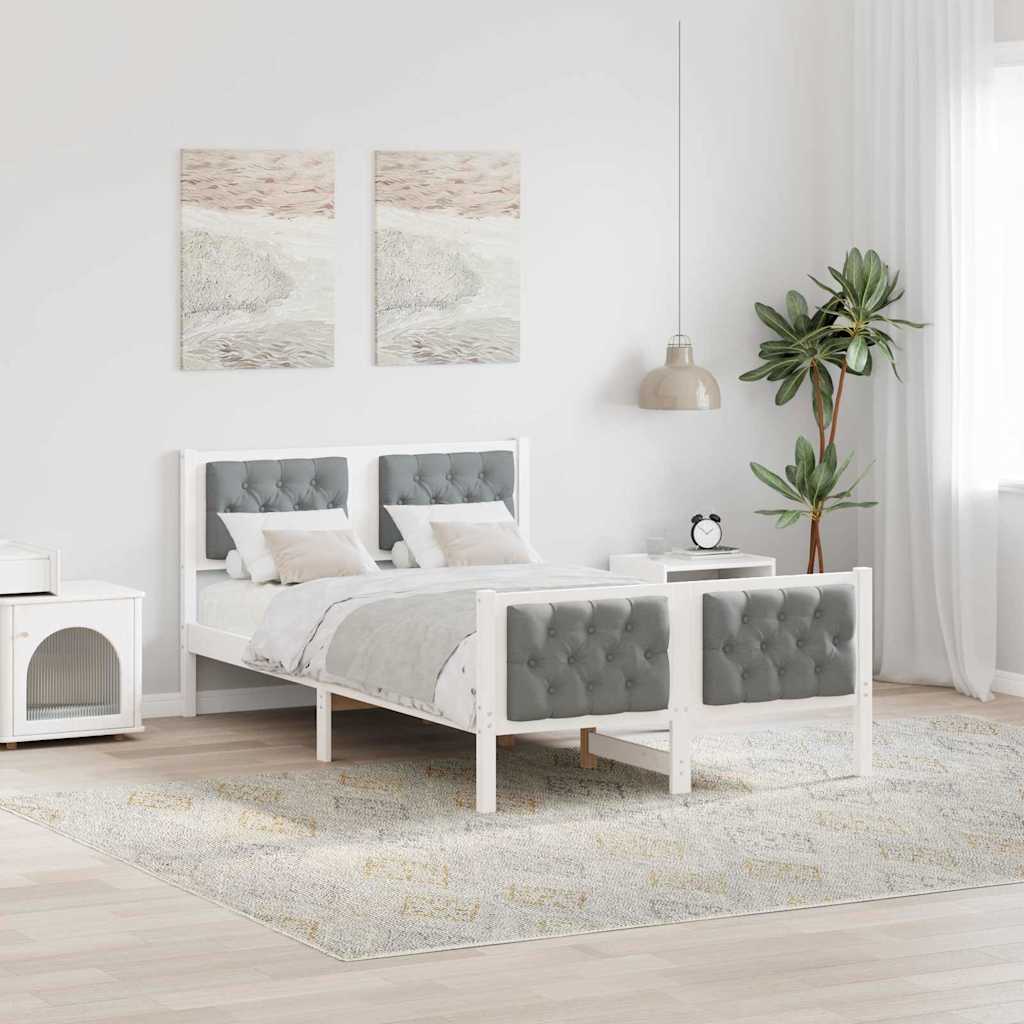 Krevetna konstrukcija s uzglavljem Svijetlo siva 135 x 190 cm