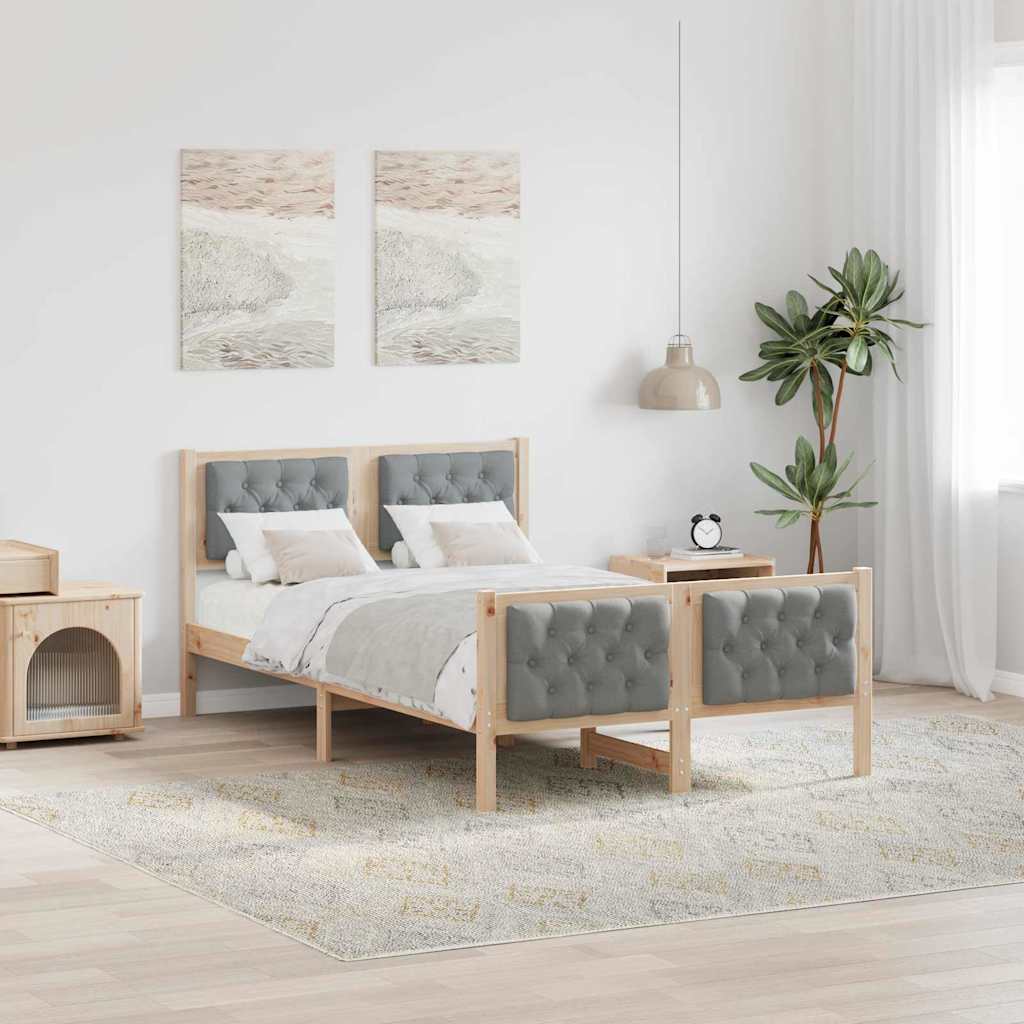 Krevetna konstrukcija s uzglavljem Svijetlo siva 120 x 190 cm