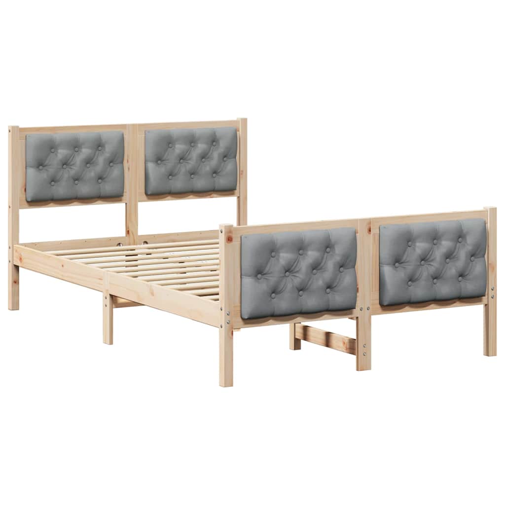 Krevetna konstrukcija s uzglavljem Svijetlo siva 120 x 190 cm