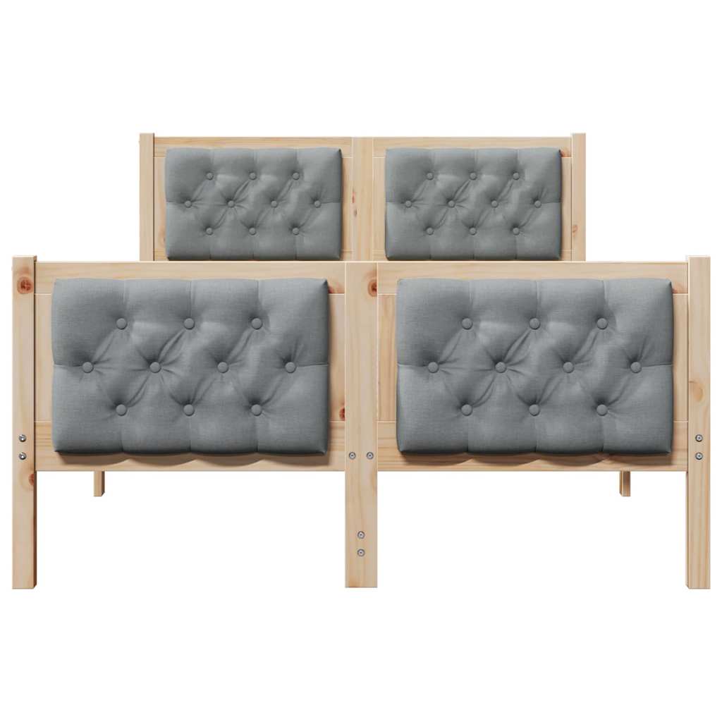 Krevetna konstrukcija s uzglavljem Svijetlo siva 120 x 190 cm
