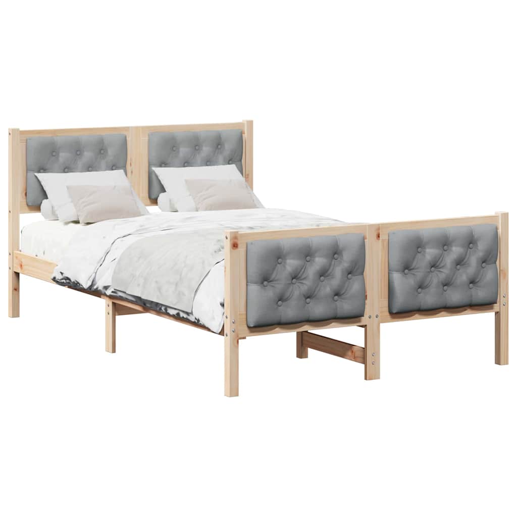 Krevetna konstrukcija s uzglavljem Svijetlo siva 120 x 190 cm