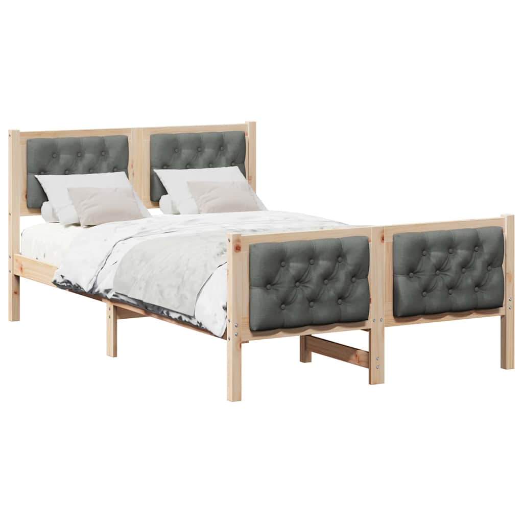 Krevetna konstrukcija s uzglavljem Tamno siva 120 x 190 cm