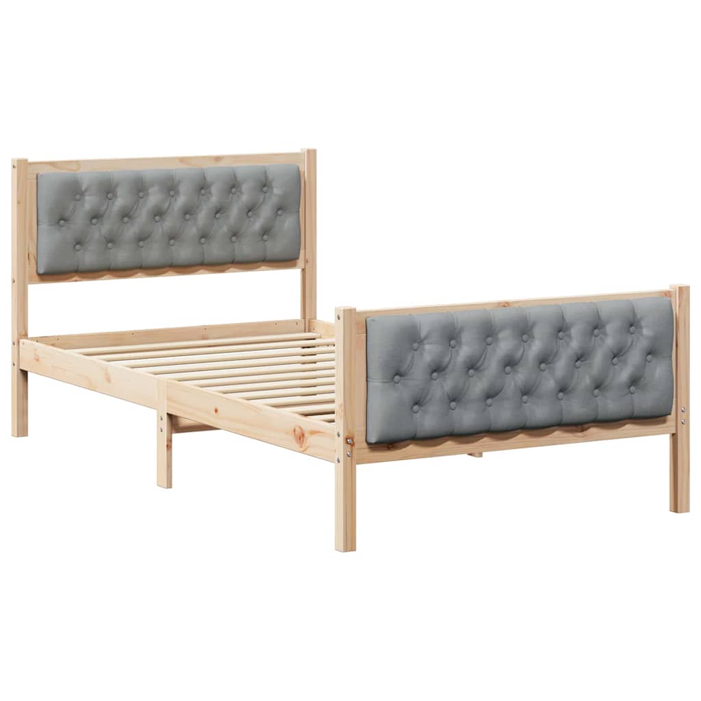 Krevetna konstrukcija s uzglavljem Svijetlo siva 100 x 200 cm
