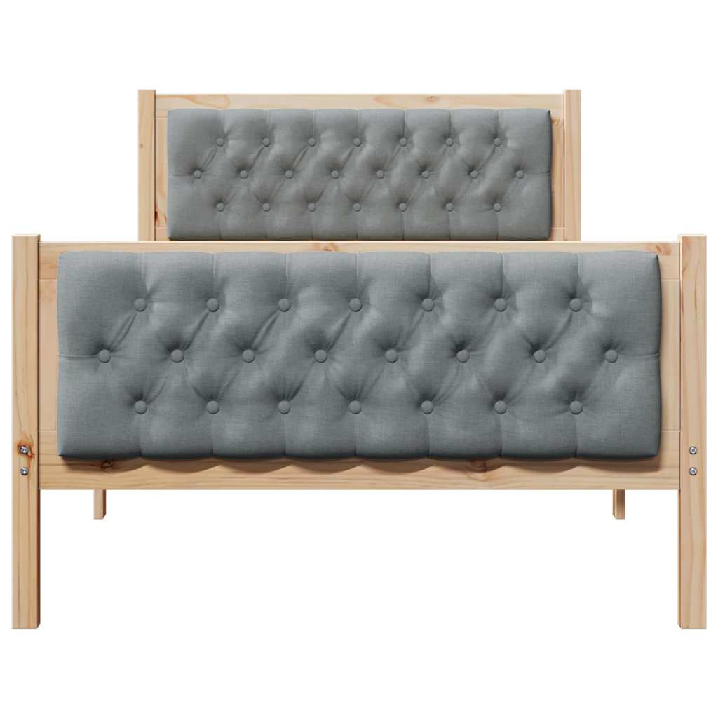 Krevetna konstrukcija s uzglavljem Svijetlo siva 100 x 200 cm