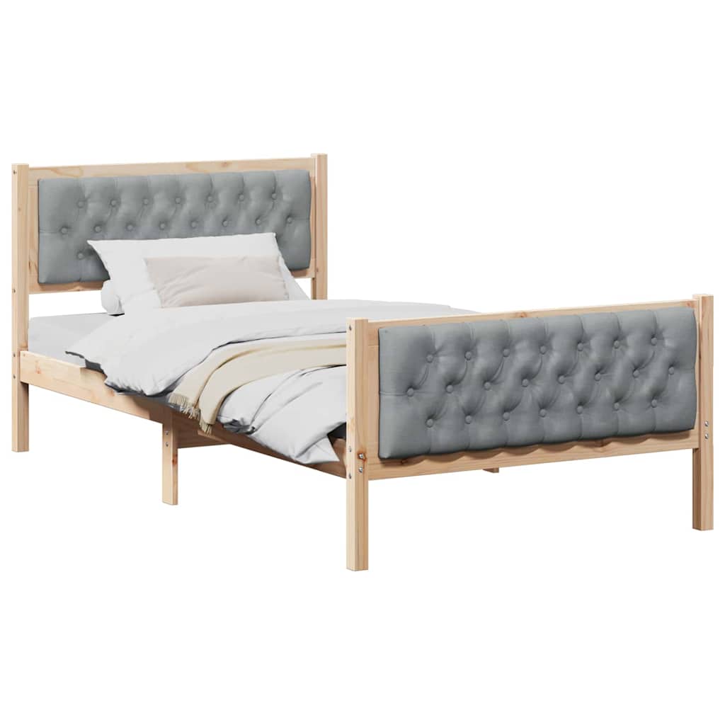 Krevetna konstrukcija s uzglavljem Svijetlo siva 100 x 200 cm