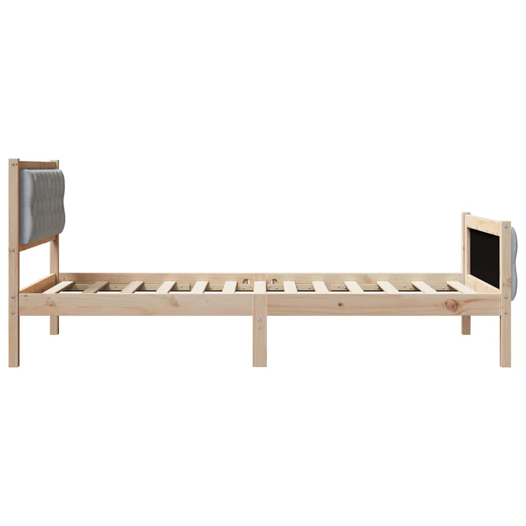 Krevetna konstrukcija s uzglavljem Svijetlo siva 100 x 200 cm